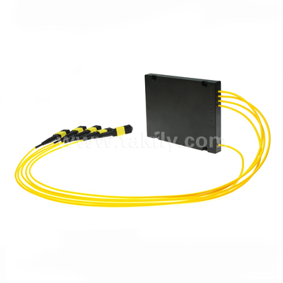 फाइबर ऑप्टिक केबल MPO/MTP SM/MM पीएलसी स्प्लिटर 1x4 डेटा सेंटर FTTX के लिए