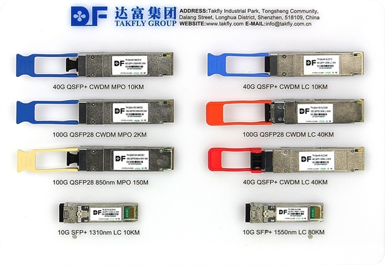 ग्राहक पक्ष 100Gbps 10KM QSFP28 LR4 डीडीएम ट्रांससीवर के साथ उच्च शक्ति फाइबर लंबाई 1m दूरसंचार कनेक्शन