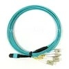 40G QSFP डेटा केंद्रों के लिए 24 कोर MPO-LC OM4 ब्रेकआउट केबल