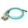 40G QSFP डेटा केंद्रों के लिए 24 कोर MPO-LC OM4 ब्रेकआउट केबल