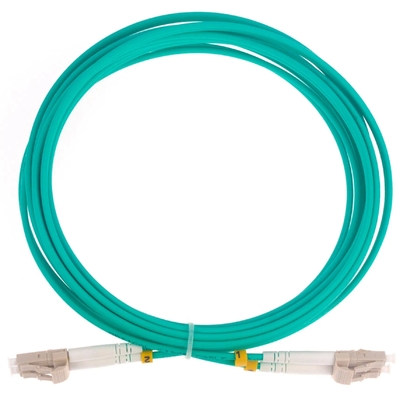 OM3 डुप्लेक्स LC फाइबर पैच कॉर्ड 0.9mm-3.0mm PVC/LSZH