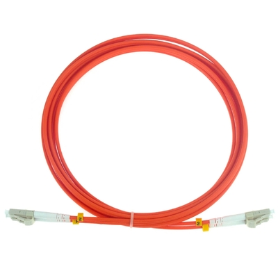 OM3 डुप्लेक्स LC फाइबर पैच कॉर्ड 0.9mm-3.0mm PVC/LSZH