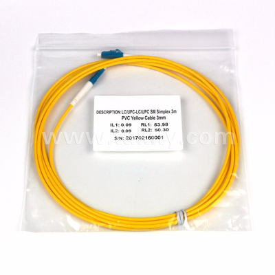 OM3 डुप्लेक्स LC फाइबर पैच कॉर्ड 0.9mm-3.0mm PVC/LSZH