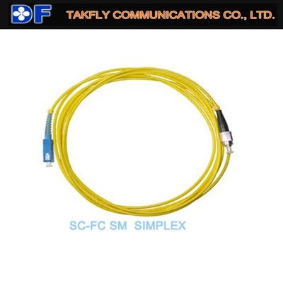SC to FC Simplex Single Mode Fiber Optic Patch Cord with PVC Sheath and Customized Length Options