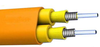 फ्लैट डुप्लेक्स आर्मर्ड ऑप्टिकल केबल 2000M LSZH/PVC/PU