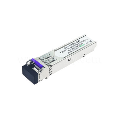 डेटा सेंटर FTTX के लिए SFP 1.25gbps 80km LC रीच Tx1490nm/Rx1550nm द्वि-दिशात्मक ऑप्टिकल ट्रांसीवर