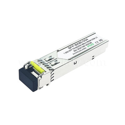 डेटा सेंटर FTTX के लिए SFP 1.25gbps 80km LC रीच Tx1490nm/Rx1550nm द्वि-दिशात्मक ऑप्टिकल ट्रांसीवर