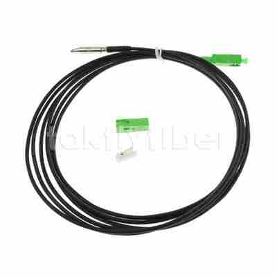 SC APC Fiber Optic Patchcord with G657A2 Fiber TPU Black Jacket and CPR Eca Rated for FTTH Drop Cable
