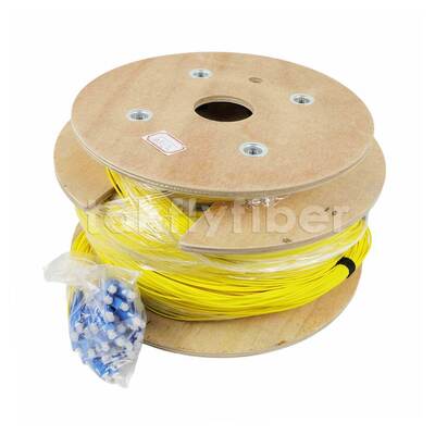 उच्च घनत्व कनेक्टिविटी के लिए 48 कोर G657A OS2 पूर्व-समाप्त ब्रेकआउट फाइबर पैच केबल