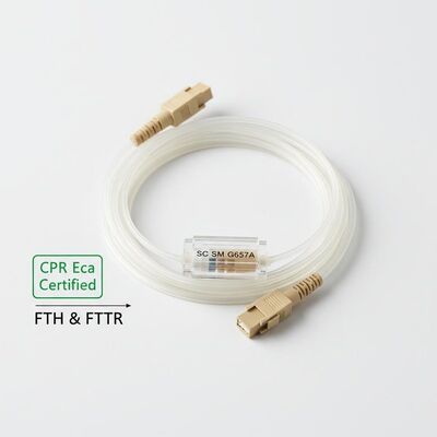 CPR Eca Certified SC SM G657A 2.0*3.0mm Invisible Fiber Optic Patchcord for FTTH and FTTR