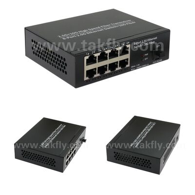 2.5G 8 Port Copper Ethernet Switch with 10G SFP Uplink and Fanless Metal Casing for Reliable Network Performance