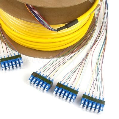 दूरसंचार डेटा केंद्र के लिए फाइबर ऑप्टिक पैच कॉर्ड 36Cores SC-SC पूर्व-समाप्त ब्रेकआउट पैच कॉर्ड