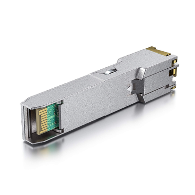 1000BASE-T कॉपर SFP ट्रांसीवर 1.25Gbps स्पीड, 100 मीटर रेंज और कम ईएमआई के साथ