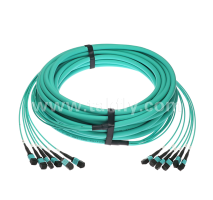 72-Core MPO/PC Trunk Patch Cord – OM3 Multimode, 6×MPO Input to 6×MPO Output, Low Insertion Loss, for High-Density Data Center & 40G/100G SR4/SR10 Applications