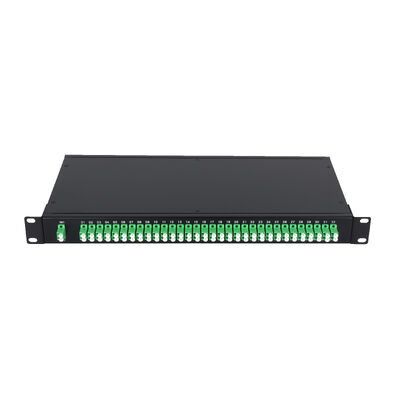 OEM 1U 19 इंच 2x64 रैक माउंट एलसी फाइबर ऑप्टिक पीएलसी FTTx डेटा सेंटर के लिए स्प्लिटर