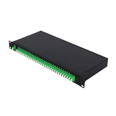 OEM 1U 19 इंच 2x64 रैक माउंट एलसी फाइबर ऑप्टिक पीएलसी FTTx डेटा सेंटर के लिए स्प्लिटर