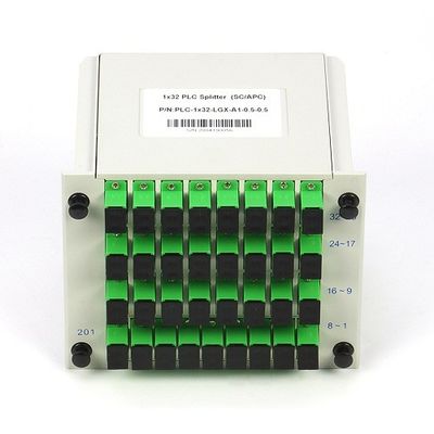 नेटवर्क में 1X32 LGX कैसेट फाइबर ऑप्टिक पीएलसी स्प्लिटर SC APC SM G657A11