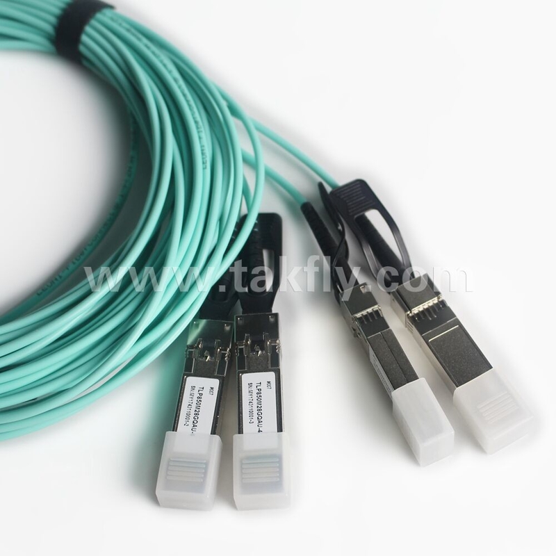 100Gb/s QSFP28 से 4x SFP28 ब्रेकआउट एक्टिव ऑप्टिकल केबल AOC केबल फास्ट डेटा ट्रांसफर