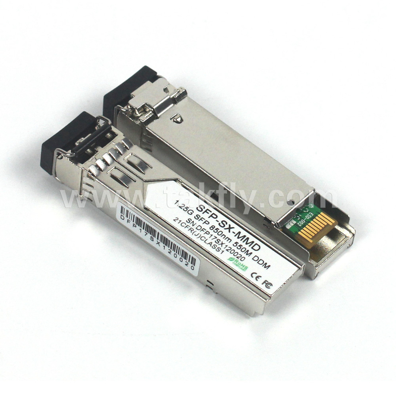 1.25G SFP 850NM 550M MMF DDM LC CISCO JUNIPER HUAWEI संगत SFP ऑप्टिकल ट्रांससीवर मॉड्यूल