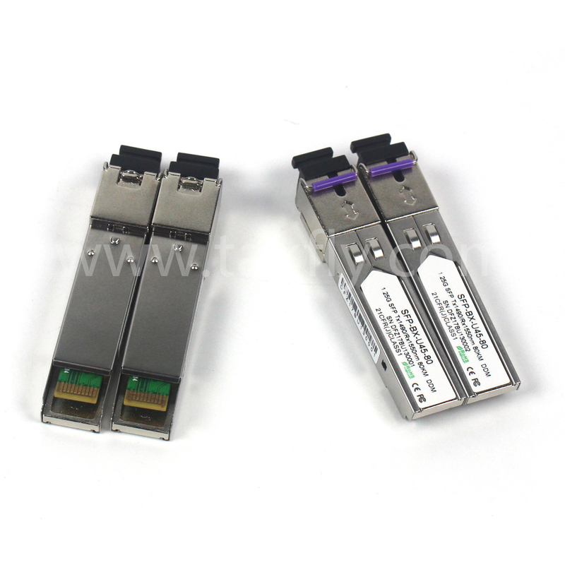 1.25G SFP BIDI Tx1550/Rx1490nm 80KM SMF DDM LC CISCO JUNIPER HUAWEI संगत SFP ऑप्टिकल ट्रांससीवर मॉड्यूल