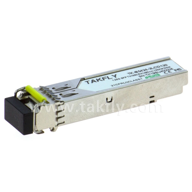 1.25G SFP BIDI ऑप्टिकल ट्रांससीवर मॉड्यूल Tx1550/Rx1490nm 120KM SMF DDM LC CISCO JUNIPER HUAWEI संगत