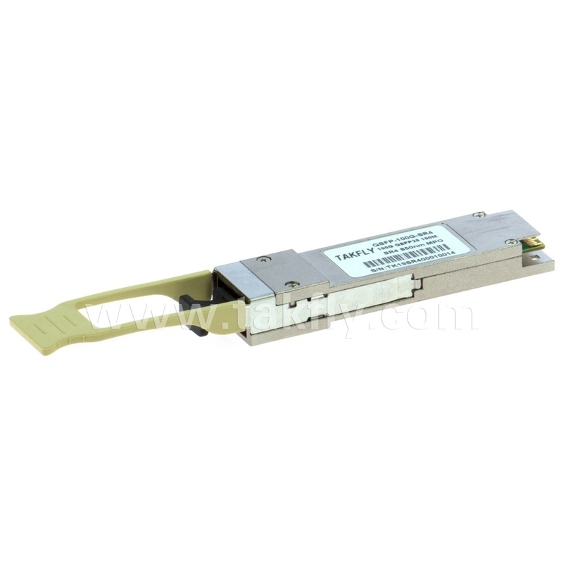 100Gbps QSFP28 SR4 850nm 100m MPO DDM ट्रांससीवर के साथ 27.952 Gbps तक प्रति चैनल डेटा दर