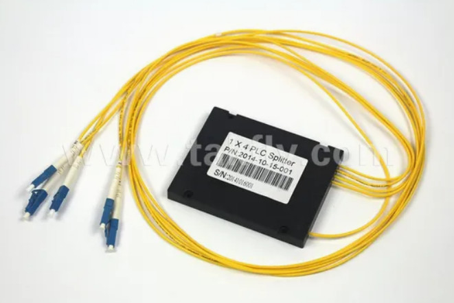 कॉम्पैक्ट Gpon Epon 1X4 SC APC ABS FTTX फाइबर ऑप्टिक पीएलसी स्प्लिटर -40- 85C तापमान सहिष्णुता के साथ