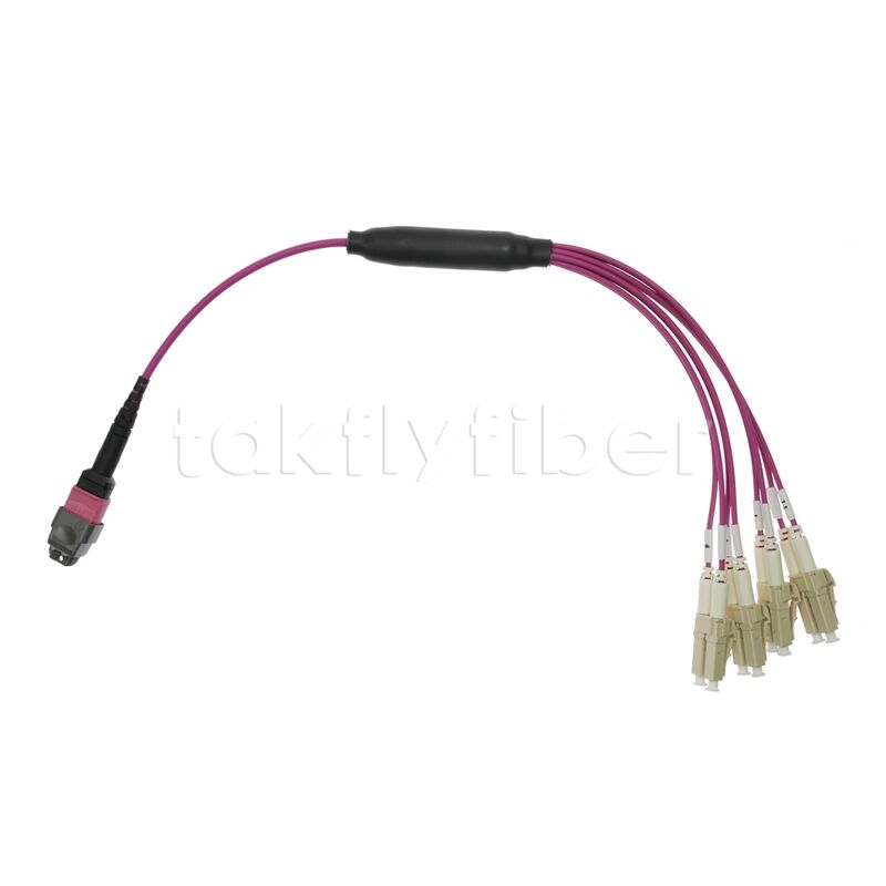 100G CPR B2ca OFNP OM4 USCONEC MTP Elite 8 Fiber MPO Fiber Optic Breakout Cable