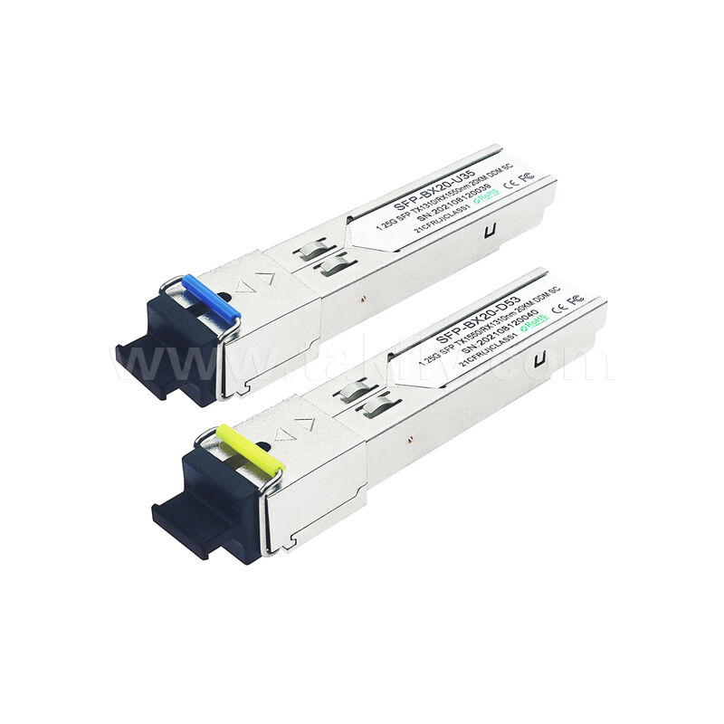 डेटा सेंटर AI FTTX के लिए SFP 1.25Gbps 20KM SC द्वि-दिशात्मक ऑप्टिकल ट्रांसीवर मॉड्यूल